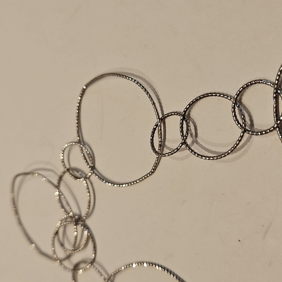 39" Long 925 FREDERIC DUCLOS Elegant Circle Silver Necklace - Picture 2 of 7